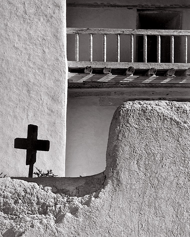 Black Cross, New Mexico. Black and white photograph