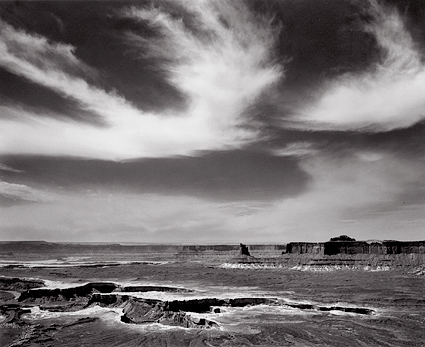 Clouds Over Murphy Point, Utah. Black and white photograph