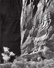 Horseshoe Canyon, Utah. Black and white photograph