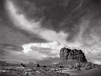 Land Of Standing Rocks, Canyonlands National Park, UT. Black and white photograph
