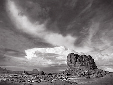 Land Of Standing Rocks, Utah. Black and white photograph