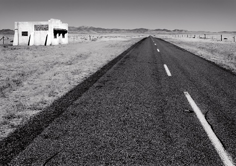 Open Road, Near Valentine, Texas. Limited edition black and white photograph