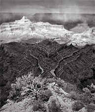Storm From Shoshone Point, Arizona. Black and white photograph
