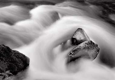 Water Forms, Sulfur Creek, Washington. Black and white photograph