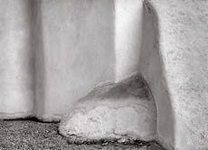 Buttress Forms, Taos, New Mexico. Black and white photograph