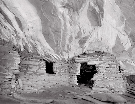 Flaming House Ruin, Horizontal. Black and white photograph. Radeka Photography