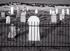 Graveyard,  Hornitos, California. Limited edition black and white photograph