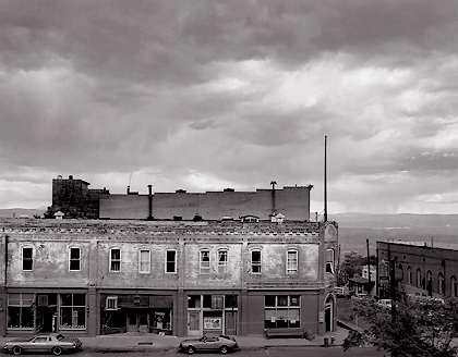 Storm Over Jerome, Arizona. Black and white photograph