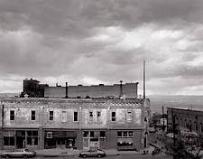 Storm Over Jerome, Arizona. Black and white photograph