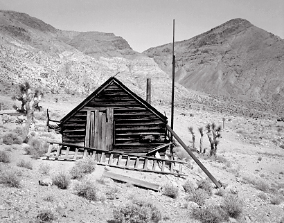 Lost Burro Mine. Death Valley, California; Black and white ghost town photograph