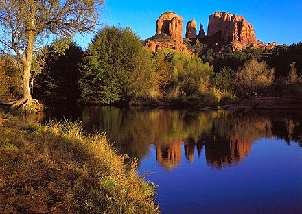 Oak Creek Canyon, Sunset. Near Sedona, Arizona. Color Photograph