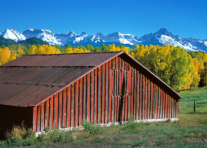 Red Barn, 1980. Near Telluride, Colorado. Color Photograph