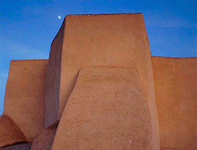 Moon Over St Francis de Asis Taos New Mexico workshop